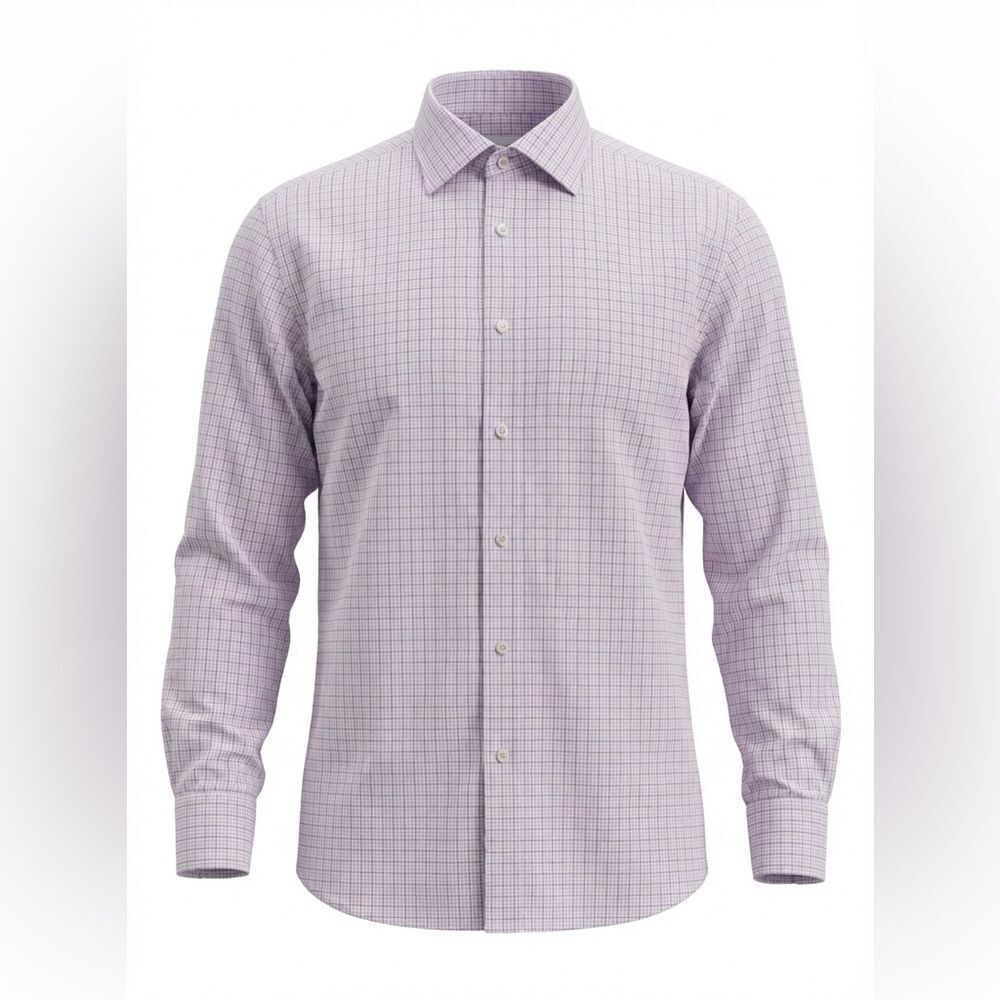 ERMENEGILDO ZEGNA MENS BUTTON DOWN SHIRT SIZE 44/17.5 PINK BLUE/BLACK STRIPES